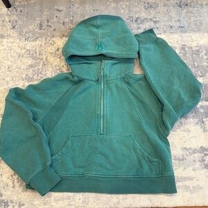 Lululemon Scuba Oversized Half-Zip Hoodie, Storm Teal/Green color, Size XS/S